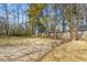 Large backyard featuring mature trees, plenty of room to add a deck, and access to the neighborhood at 1409 Ida St, Durham, NC 27705