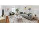 Cozy living room featuring neutral tones, modern furniture, and stylish decor at 1409 Ida St, Durham, NC 27705