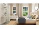 Comfortable bedroom with desk and two windows at 1573 Goldfinch Perch Ln, Knightdale, NC 27545