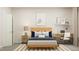 Bright bedroom with modern decor and desk at 1573 Goldfinch Perch Ln, Knightdale, NC 27545