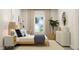 Bedroom featuring bed with bedside table and a fiddle-leaf fig plant at 1573 Goldfinch Perch Ln, Knightdale, NC 27545