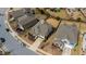 A high-angle view of the property showcasing its location and surrounding landscaping at 1715 Capstone Dr, Durham, NC 27713