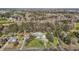 Expansive aerial view of a property featuring multiple structures and wooded surroundings at 5437 Grasshopper Rd, Raleigh, NC 27610
