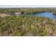 Scenic aerial view of the lush green forests along the waters' edge offering outdoor activities and recreational opportunities at 5569 Sea Daisy Dr, Raleigh, NC 27606