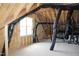 Attic space with exposed wood framing and newly installed HVAC ductwork and mechanicals at 65 Stream View Way, Spring Hope, NC 27882