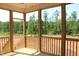 Relaxing screened in porch overlooking a partially cleared backyard at 65 Stream View Way, Spring Hope, NC 27882