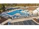 An aerial view of a community pool offering a large area for relaxation and recreation at 75 Red Crabapple Ct, Clayton, NC 27520