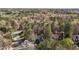 Aerial view of a neighborhood featuring mature trees surrounding unique homes at 101 Barriedale Cir, Cary, NC 27519