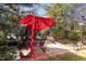 The backyard features a sitting area with a red canopy at 104 Bailey Park Ct, Cary, NC 27513