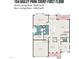 First floor plan of 104 Bailey Park Court showing kitchen, living room, primary bedroom, garage and more at 104 Bailey Park Ct, Cary, NC 27513