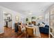 Bright living room with a fireplace, hardwood floors, and stylish decor at 1052 Mills Street, Raleigh, NC 27608