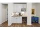 Chic bar area with custom cabinetry, wine storage, and elegant countertops at 1113 Cryptic Wood Ave, Fuquay Varina, NC 27526