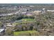 Panoramic aerial view showcasing nearby baseball field and the surrounding neighborhood at 1121 Parkridge Ln # 207, Raleigh, NC 27605