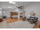 Spacious open concept featuring high ceilings, hardwood floors, and a modern design with great flow to kitchen at 116 Arlen Park Pl, Holly Springs, NC 27540