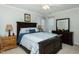 Spacious main bedroom suite with a cozy bed, ceiling fan, bedside tables, and large dresser at 1403 Copper Cir, Mebane, NC 27302