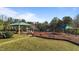 A charming playground with various play structures, including swings, slides, and climbing frames, shaded by canopies at 2245 Ventana Ln, Raleigh, NC 27604
