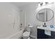 Bathroom featuring shower, tub, and vanity at 2613 Lilymount Dr, Raleigh, NC 27610