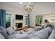 Spacious living room with fireplace, vaulted ceilings, and lots of natural light at 306 Lochside Dr, Cary, NC 27518