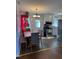 Bright kitchen and dining area with modern appliances and cozy breakfast nook seating at 472 Cedar Ln, Mebane, NC 27302