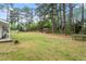 Large backyard featuring mature trees, a picnic table, and plenty of space for outdoor activities at 911 Williams Rd, Raleigh, NC 27610