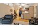 Inviting living space showcasing a cozy seating area with combined kitchen at 911 Williams Rd, Raleigh, NC 27610