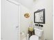 Cozy bathroom with a toilet and unique decor, complemented by neutral walls and ample lighting at 10836 Connally Ln, Raleigh, NC 27614