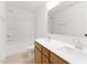 Bathroom featuring a double sink vanity with ample counter space and a shower-tub combination at 111 Silver Moon Ln # 121, Clayton, NC 27527