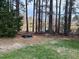 Backyard and pond view featuring a treeline with a pond at 115 Pecan Harvest Dr, Garner, NC 27529