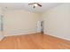 Spacious bedroom with ceiling fan and neutral walls offers a versatile space at 115 Pecan Harvest Dr, Garner, NC 27529