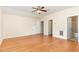Large main bedroom with multiple doorways ready to be personalized and enjoyed at 115 Pecan Harvest Dr, Garner, NC 27529