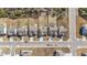 This is an overhead shot showing a suburban neighborhood featuring mature trees and manicured lawns at 1408 Weavers Trace Dr, Zebulon, NC 27597