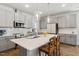 Modern kitchen with gray cabinets, stainless steel appliances, and a quartz countertop island at 190 Salem Village Dr, Fuquay Varina, NC 27526