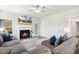 Cozy living room features a fireplace, comfortable seating, and an inviting atmosphere at 190 Salem Village Dr, Fuquay Varina, NC 27526