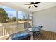 This cozy screened-in porch offers a relaxing space to enjoy the outdoors with comfortable seating at 190 Salem Village Dr, Fuquay Varina, NC 27526