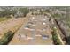 Aerial view of a residential neighborhood with well-maintained homes and paved streets at 20 W Park Ln, Sanford, NC 27332