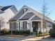 Beautiful gray home with a welcoming front porch, stone accents, and well-maintained landscaping at 2036 Big Falls Dr, Wendell, NC 27591