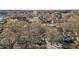 An aerial view of the property showing the landscape and surrounding neighborhood at 211 W Sycamore, Zebulon, NC 27597