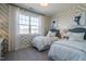 Charming bedroom with two beds, modern lighting, and delightful animal-themed artwork at 2469 Englemann Dr # 366, New Hill, NC 27562