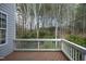 Wooden deck view overlooking the natural wooded landscape at 335 Bridgegate Dr, Cary, NC 27519