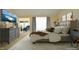 Spacious main bedroom with sitting area, large windows, and modern decor at 335 Bridgegate Dr, Cary, NC 27519