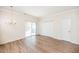 Bright dining area with a chandelier, and a sliding door to the outdoor at 4011 Volkswalk Pl, Raleigh, NC 27610