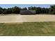 A picturesque view of a backyard with a mix of newly laid sod and established green grass at 4013 Kingcraig Ln, Zebulon, NC 27597