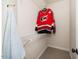 Small closet with clothing rack and carpeting at 4108 4108 Gallatree Ln, Raleigh, NC 27616