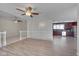Cozy living space flows into an open floorplan with kitchen view, promoting connectivity at 501 Hiddenbrook Dr, Durham, NC 27703