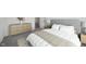 Bright bedroom with a cozy bed, carpet, and furniture at 736 Kenyon Spring Dr, Zebulon, NC 27597