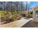 Backyard featuring a deck and storage shed at 901 Emory Ln, Raleigh, NC 27609