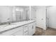 Bathroom with granite countertop double sink vanity, and separate shower at 1129 Sun Springs Rd, Wake Forest, NC 27587