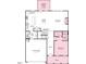 Detailed floorplan showing the layout of the home, including kitchen, gathering room, and 2-car garage at 1129 Sun Springs Rd, Wake Forest, NC 27587