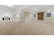 Basement featuring carpet, columns, recessed lighting, neutral walls, and an accent wall hanging at 113 Valley Ln, Pittsboro, NC 27312