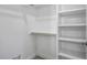Bright walk-in closet offers ample storage with shelves, hanging rod, and carpet flooring at 115 S Harper Faith Way, Benson, NC 27504